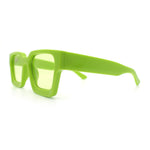 Womens Mod Pop Color Beveled Thick Horn Rim Plastic Fashion Sunglasses