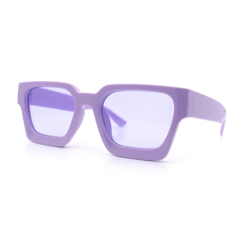 Womens Mod Pop Color Beveled Thick Horn Rim Plastic Fashion Sunglasses