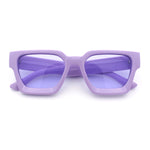 Womens Mod Pop Color Beveled Thick Horn Rim Plastic Fashion Sunglasses