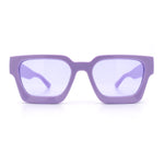 Womens Mod Pop Color Beveled Thick Horn Rim Plastic Fashion Sunglasses