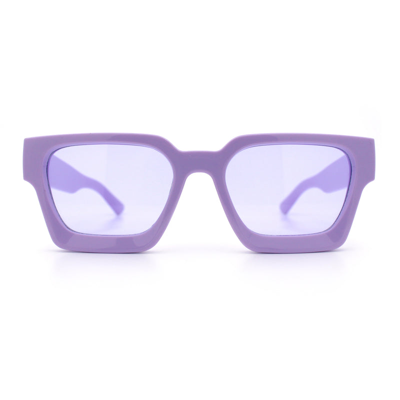 Womens Mod Pop Color Beveled Thick Horn Rim Plastic Fashion Sunglasses