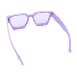 Womens Mod Pop Color Beveled Thick Horn Rim Plastic Fashion Sunglasses
