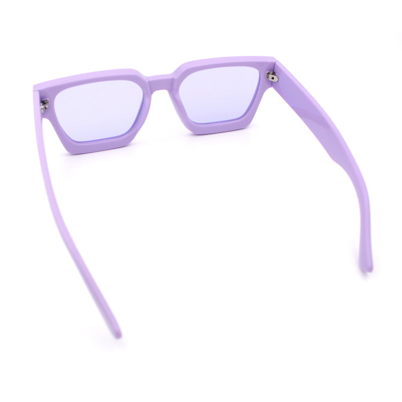 Womens Mod Pop Color Beveled Thick Horn Rim Plastic Fashion Sunglasses