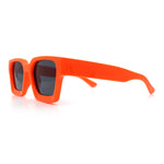 Womens Mod Pop Color Beveled Thick Horn Rim Plastic Fashion Sunglasses