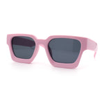Womens Mod Pop Color Beveled Thick Horn Rim Plastic Fashion Sunglasses