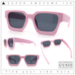 Womens Mod Pop Color Beveled Thick Horn Rim Plastic Fashion Sunglasses