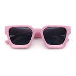 Womens Mod Pop Color Beveled Thick Horn Rim Plastic Fashion Sunglasses
