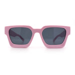 Womens Mod Pop Color Beveled Thick Horn Rim Plastic Fashion Sunglasses