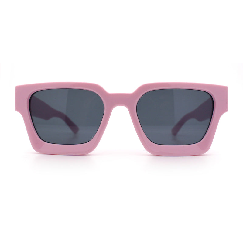 Womens Mod Pop Color Beveled Thick Horn Rim Plastic Fashion Sunglasses