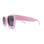 Womens Mod Pop Color Beveled Thick Horn Rim Plastic Fashion Sunglasses