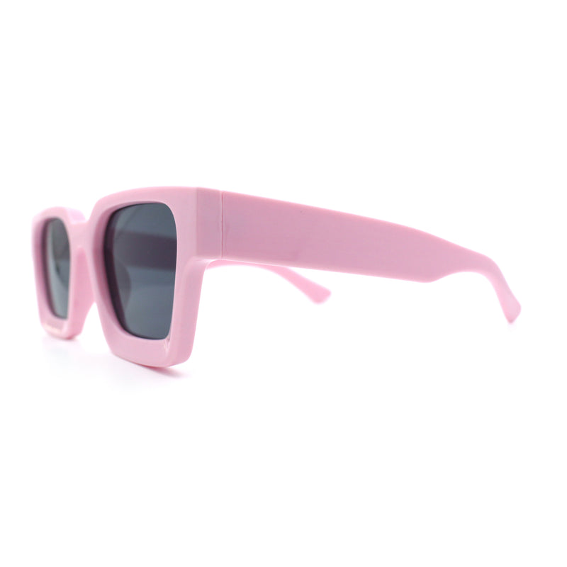 Womens Mod Pop Color Beveled Thick Horn Rim Plastic Fashion Sunglasses