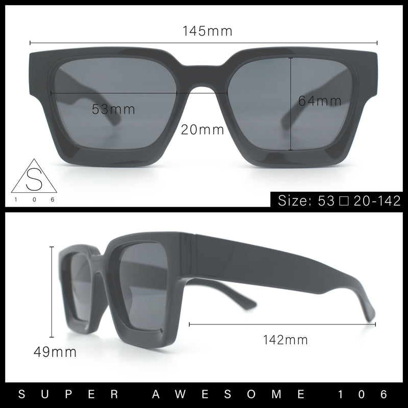 Womens Mod Pop Color Beveled Thick Horn Rim Plastic Fashion Sunglasses