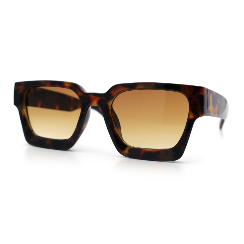 Womens Mod Pop Color Beveled Thick Horn Rim Plastic Fashion Sunglasses