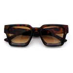 Womens Mod Pop Color Beveled Thick Horn Rim Plastic Fashion Sunglasses