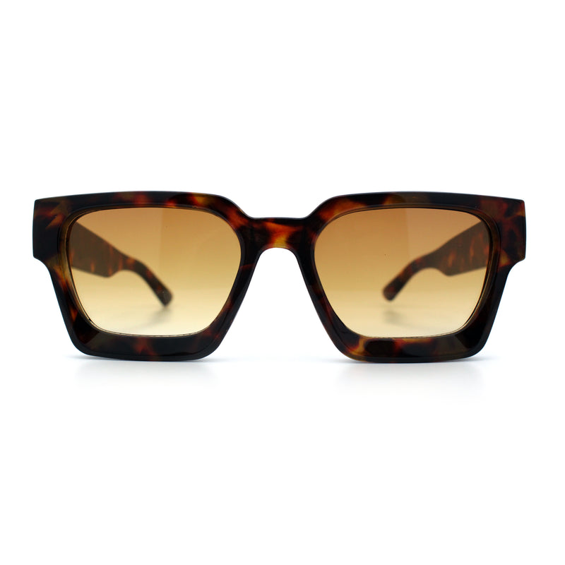 Womens Mod Pop Color Beveled Thick Horn Rim Plastic Fashion Sunglasses