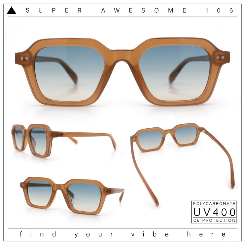 Gentlemanly Hipster Boho Horn Rim Retro Plastic Hustler Sunglasses