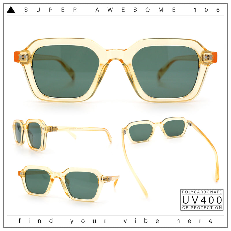 Gentlemanly Hipster Boho Horn Rim Retro Plastic Hustler Sunglasses