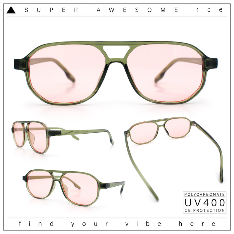 Boho Thin Plastic Racer Retro Color Hipster Fashion Sunglasses