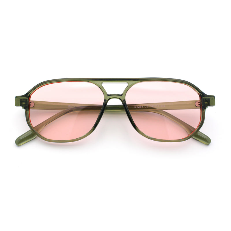 Boho Thin Plastic Racer Retro Color Hipster Fashion Sunglasses