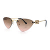 Womens Luxury Fashion Rimless Triangular Designer Sunglasses
