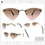Womens Luxury Fashion Rimless Triangular Designer Sunglasses