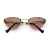 Womens Luxury Fashion Rimless Triangular Designer Sunglasses