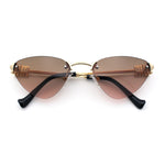 Womens Luxury Fashion Rimless Triangular Designer Sunglasses