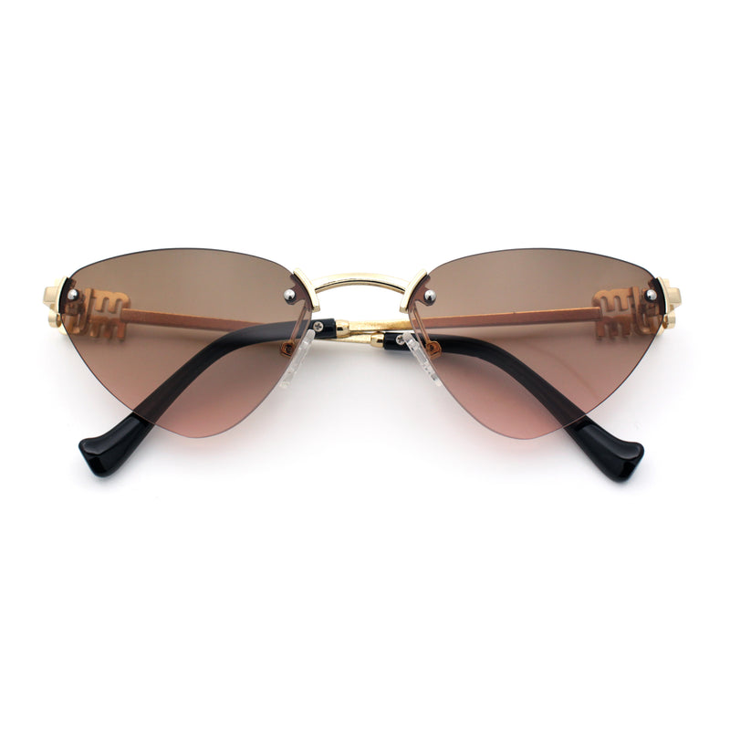 Womens Luxury Fashion Rimless Triangular Designer Sunglasses