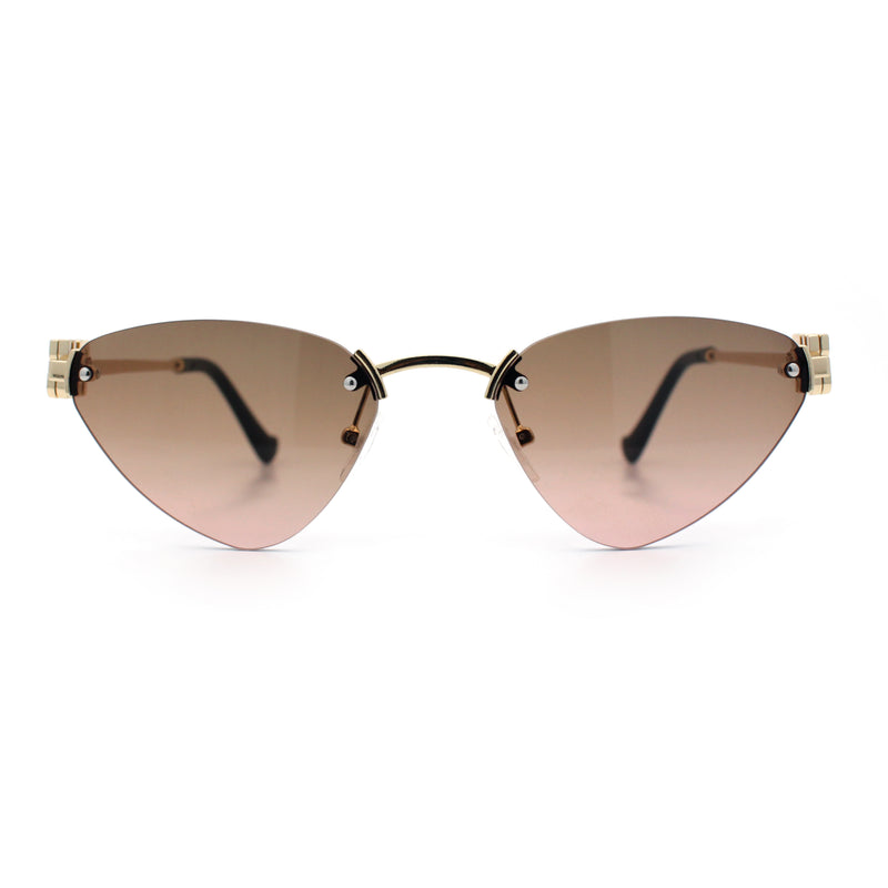 Womens Luxury Fashion Rimless Triangular Designer Sunglasses