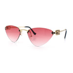 Womens Luxury Fashion Rimless Triangular Designer Sunglasses