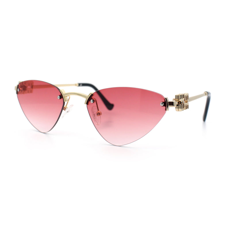 Womens Luxury Fashion Rimless Triangular Designer Sunglasses