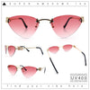Womens Luxury Fashion Rimless Triangular Designer Sunglasses