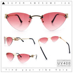 Womens Luxury Fashion Rimless Triangular Designer Sunglasses