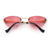 Womens Luxury Fashion Rimless Triangular Designer Sunglasses