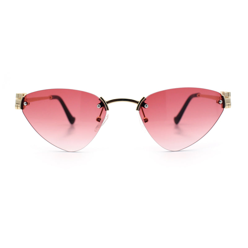 Womens Luxury Fashion Rimless Triangular Designer Sunglasses