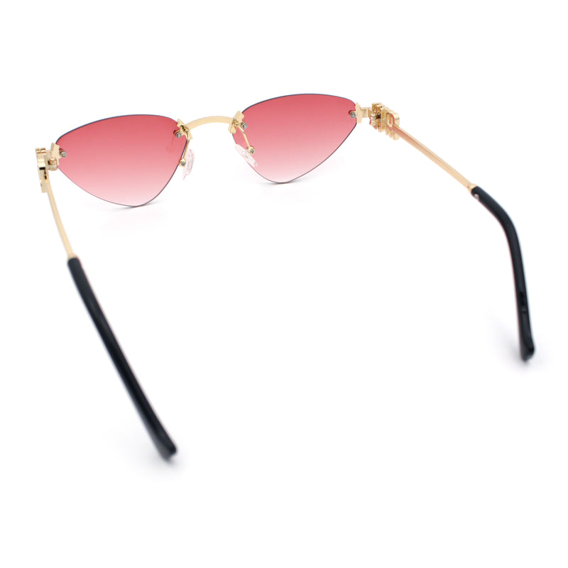 Womens Luxury Fashion Rimless Triangular Designer Sunglasses