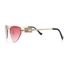 Womens Luxury Fashion Rimless Triangular Designer Sunglasses