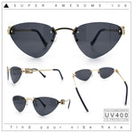 Womens Luxury Fashion Rimless Triangular Designer Sunglasses