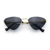 Womens Luxury Fashion Rimless Triangular Designer Sunglasses