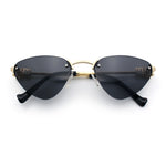 Womens Luxury Fashion Rimless Triangular Designer Sunglasses
