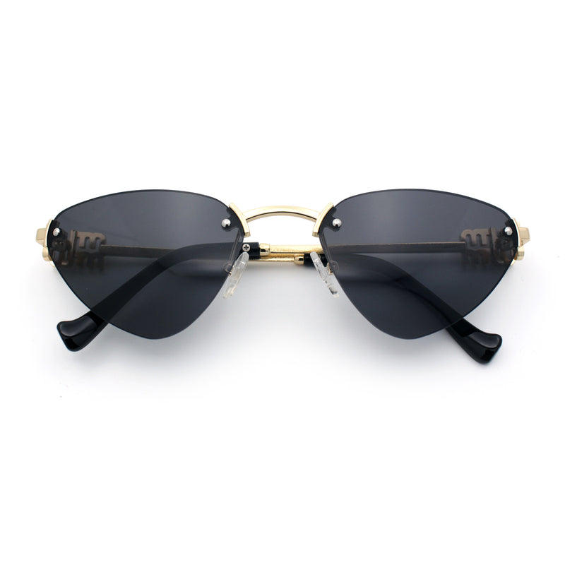 Womens Luxury Fashion Rimless Triangular Designer Sunglasses