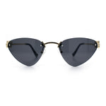 Womens Luxury Fashion Rimless Triangular Designer Sunglasses