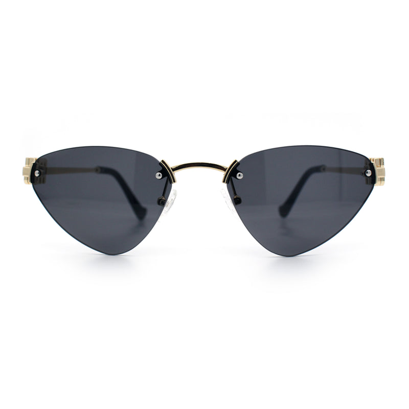 Womens Luxury Fashion Rimless Triangular Designer Sunglasses