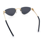 Womens Luxury Fashion Rimless Triangular Designer Sunglasses