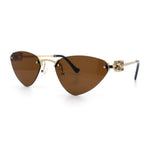 Womens Luxury Fashion Rimless Triangular Designer Sunglasses