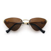 Womens Luxury Fashion Rimless Triangular Designer Sunglasses