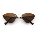 Womens Luxury Fashion Rimless Triangular Designer Sunglasses