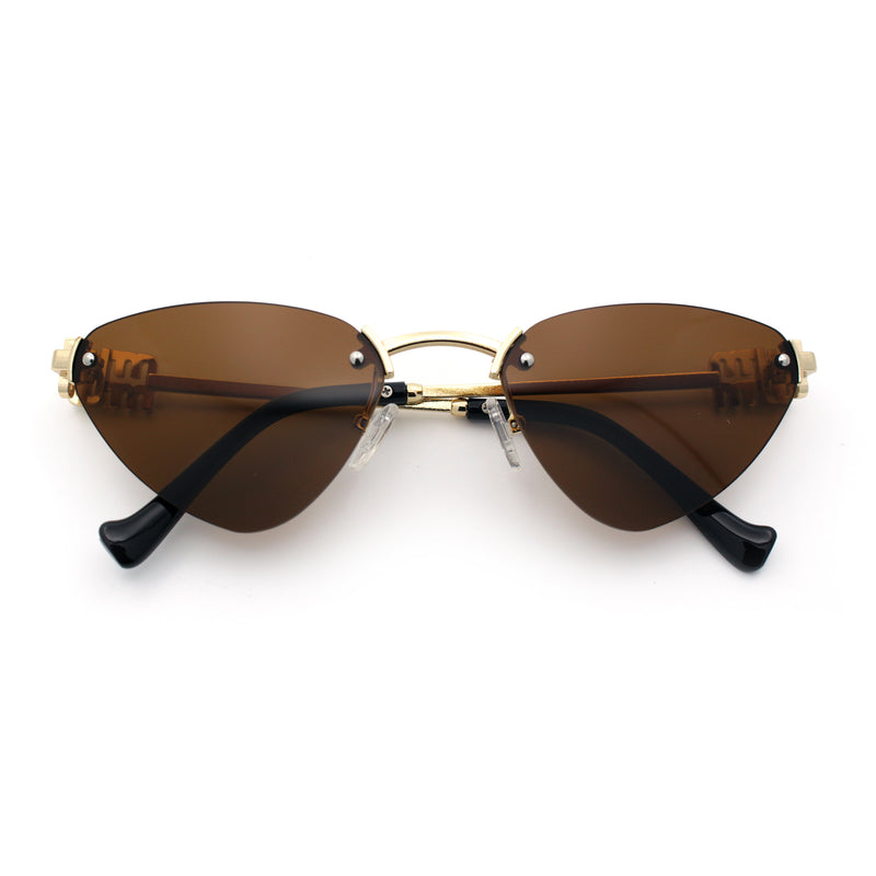 Womens Luxury Fashion Rimless Triangular Designer Sunglasses