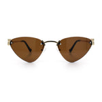 Womens Luxury Fashion Rimless Triangular Designer Sunglasses