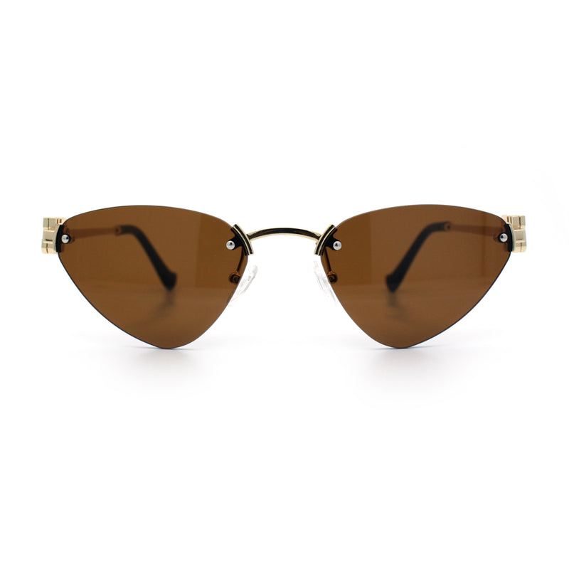 Womens Luxury Fashion Rimless Triangular Designer Sunglasses